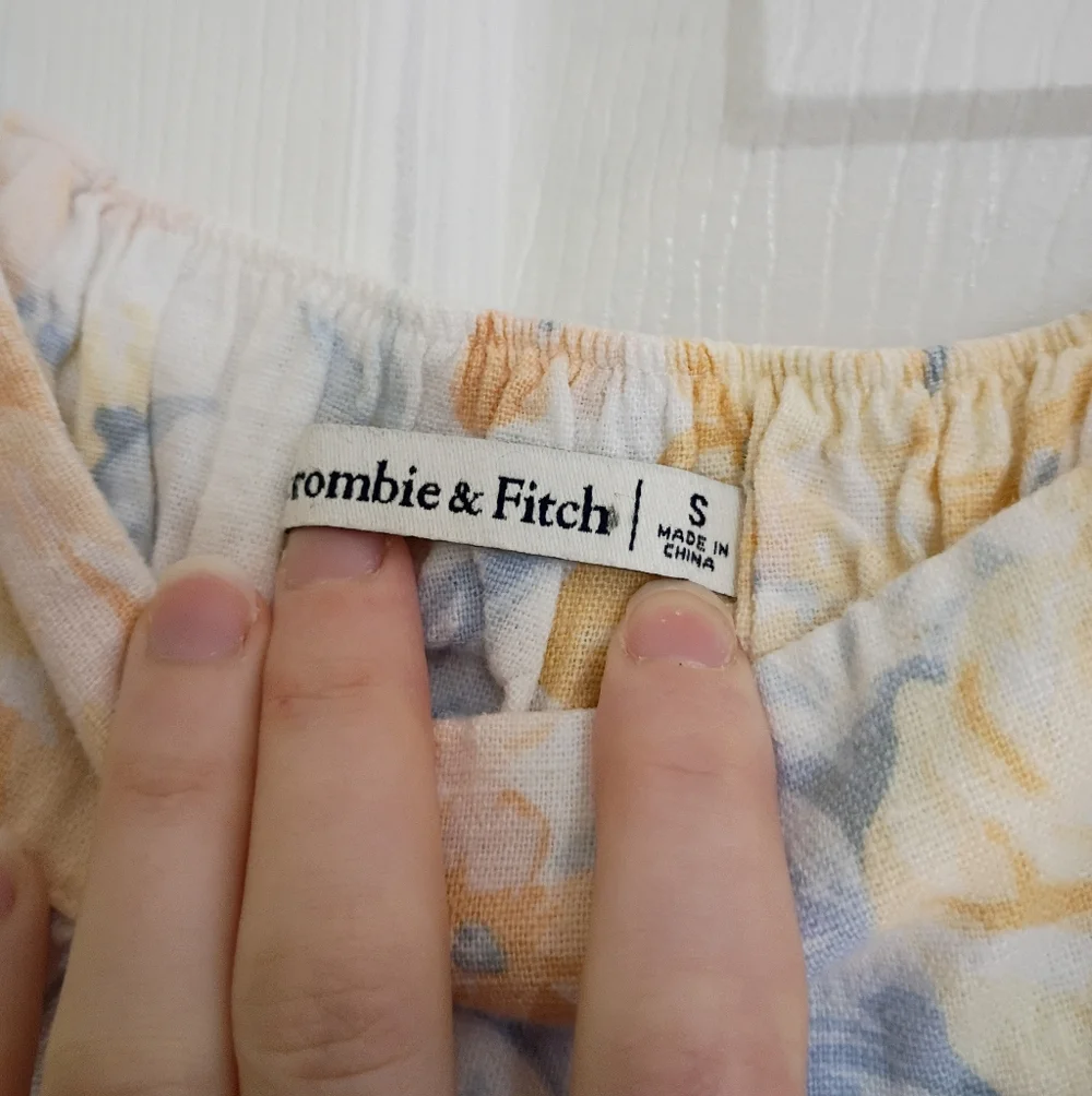 Abercrombie & Fitch Floral Maxi Dress in Cream, Yellow & Blue